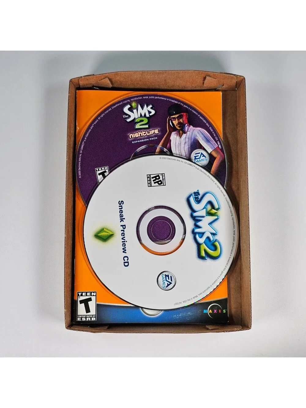 The Sims 2 University PC Big Box Expansion Pack Nightlife Disk 1 Manuals Lot